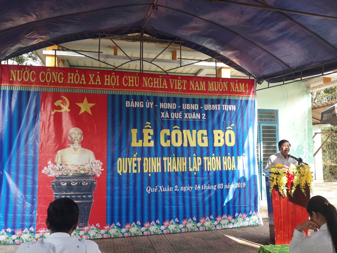 Đ/c Nguyễn Hữu Sơn-CT.UBND xã phát biểu chỉ đạo.